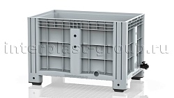 Контейнер iBox сплошной на ножках с краном серый