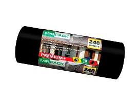 Мешки для мусора 240 л, ароматизированные, черные, в рулоне 10 шт., ПВД 45 мкм, 1300х930 мм, PREMIUM+, 24010830 в Кургане Мешки для мусора 240 л, ароматизированные, черные, в рулоне 10 шт., ПВД 45 мкм, 1300х930 мм, PREMIUM+, 24010830 в Кургане