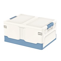 Ящик пластиковый складной белый, дно синее, 480х360х240 мм в Кургане Ящик пластиковый складной белый, дно синее, 480х360х240 мм в Кургане