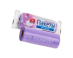 Мешки для мусора 35 л, ароматизированные, сиреневые, в рулоне 20 шт., ПНД, 12 мкм, 560х530 мм, GRIFON Полевые Цветы, 100-034 в Кургане