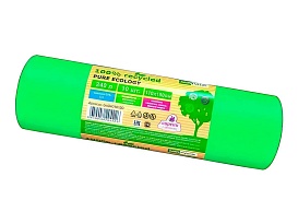 Мешки для мусора 240 л, ароматизированные, биоразлагаемые, зеленые, в рулоне 10 шт., ПВД 40 мкм, 1500х1100 мм, PURE ECOLOGY, bio24010120 в Кургане Мешки для мусора 240 л, ароматизированные, биоразлагаемые, зеленые, в рулоне 10 шт., ПВД 40 мкм, 1500х1100 мм, PURE ECOLOGY, bio24010120 в Кургане