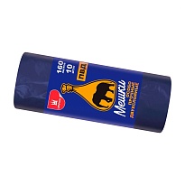 Мешки для мусора 160 л, синие, рулон 10 шт., ПВД, 35 мкм, 1100х900 мм, Уфа Пак, МВ1755 (МВ 160-10ср) в Кургане