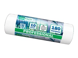 Мешки для мусора 180 л, прозрачные, в рулоне 10 шт., ПВД, 30 мкм, 1100х930 мм, PROFESSIONAL, 180104408 в Кургане