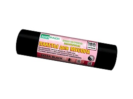 Мешки для мусора 180 л, ароматизированные, черные, в рулоне 10 шт., ПВД, 50 мкм, 1100х930 мм, EXTRA black, 18008301 в Кургане Мешки для мусора 180 л, ароматизированные, черные, в рулоне 10 шт., ПВД, 50 мкм, 1100х930 мм, EXTRA black, 18008301 в Кургане