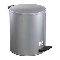 Ведро для мусора с педалью, усиленное, Титан, 15 л, серое, оцинкованная сталь в Кургане