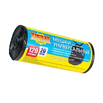 Мешки для мусора 120 л, черные, в рулоне 20 шт., ПНД, 15 мкм, 1100х700 мм, Крепак, 4607075710207 в Кургане Мешки для мусора 120 л, черные, в рулоне 20 шт., ПНД, 15 мкм, 1100х700 мм, Крепак, 4607075710207 в Кургане