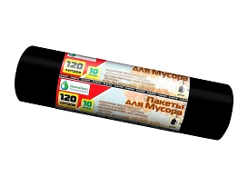Мешки для мусора 120 л, черные, в рулоне 10 шт., ПНД, 12 мкм, 1100х700 мм, MIRPACK Classik, 1201011 в Кургане Мешки для мусора 120 л, черные, в рулоне 10 шт., ПНД, 12 мкм, 1100х700 мм, MIRPACK Classik, 1201011 в Кургане