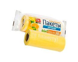 Мешки для мусора 35 л, ароматизированные, желтые, в рулоне 20 шт., ПНД, 12 мкм, 560х530 мм, GRIFON Цитрусовый Микс, 100-033 в Кургане