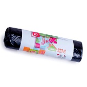 Мешки для мусора 60 л, черные, в рулоне 20 шт., ПНД, 7 мкм, 700х600 мм, Концепция Быта ЭкоДом, 601349