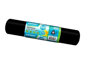 Мешки для мусора 240 л, черные, в рулоне 10 шт., ПВД 80 мкм, 1300х930 мм, EXPORT, exp 24010167 в Кургане Мешки для мусора 240 л, черные, в рулоне 10 шт., ПВД 80 мкм, 1300х930 мм, EXPORT, exp 24010167 в Кургане