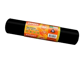 Мешки для мусора 180 л, ароматизированные, черные, в рулоне 10 шт., ПВД, 80 мкм, 1100х930 мм, EXPORT, exp18010142 в Кургане