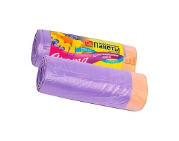 Мешки для мусора 35 л, ароматизированные, Лаванда, сиреневые, в рулоне 10 шт., ПНД, 12 мкм, 560х530 мм, GRIFON Aroma, 101-080 La в Кургане