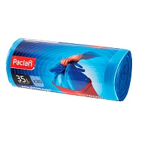Мешки для мусора 35 л, с ушками, синие, в рулоне 30 шт., ПНД, 10,5 мкм, 640х500 мм, PACLAN Multitop, 600819 в Кургане