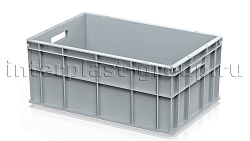 Пластиковый ящик для молока, мяса, овощей и фруктов серый