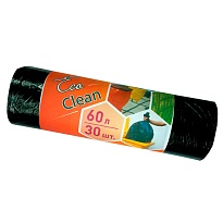 Мешки для мусора 60 л, черные, в рулоне 30 шт., ПНД, 6 мкм, 640х580 мм, Концепция Быта EcoClean, 603890 в Кургане Мешки для мусора 60 л, черные, в рулоне 30 шт., ПНД, 6 мкм, 640х580 мм, Концепция Быта EcoClean, 603890 в Кургане