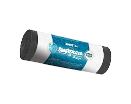 Мешки для мусора 120 л, черные, в рулоне 10 шт., ПНД, 14 мкм, 1100х700 мм, SIBIRSKAYA, 101-008 S в Кургане