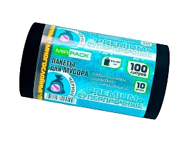 Мешки для мусора 100 л, черные, в рулоне 10 шт., ПВД, 70 мкм, 1000х600 мм, PREMIUM+, 1001076 в Кургане