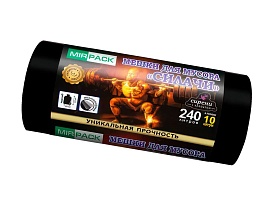 Мешки для мусора 240 л, ароматизированные, черные, в рулоне 10 шт., ПВД 40 мкм, 1500х1100 мм, СИЛАЧИ, sil24011110 в Кургане