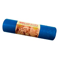 Мешки для мусора 100 л, с завязками, синие, в рулоне 10 шт., ПВД, 40 мкм, 840х670 мм, Концепция Быта Vitalux, 604933 в Кургане